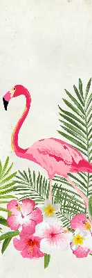 Ablakra szerelhető roló flamingók a levelek között mintával