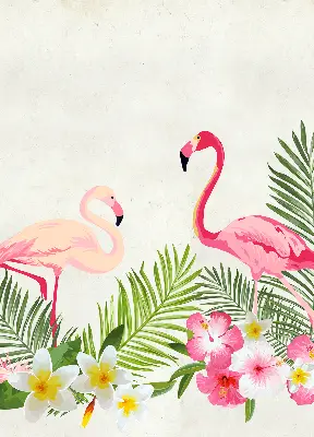 Ablakra szerelhető roló flamingók a levelek között mintával