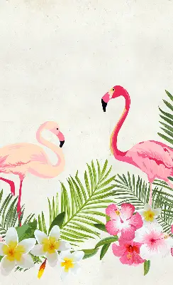 Ablakra szerelhető roló flamingók a levelek között mintával