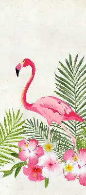 Ablakra szerelhető roló flamingók a levelek között mintával