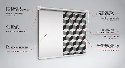 Ablakra akasztható roló 3D kockák mintával