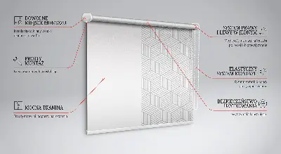 Ablakra szerelhető roló 3D kockák mintával