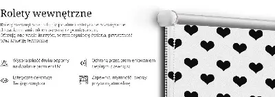 Sötétítő roló fekete szívek mintával