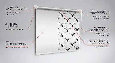 Sötétítő roló fekete szarvasfejes mintával