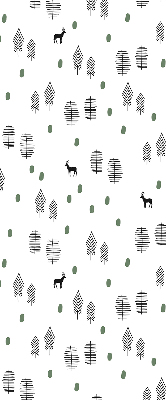 Ablakra akasztható roló Rajzolt fák és szarvasok