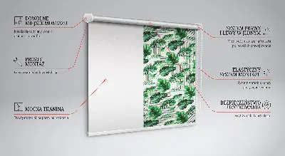 Ablakra szerelhető roló trópusi levelek mintával
