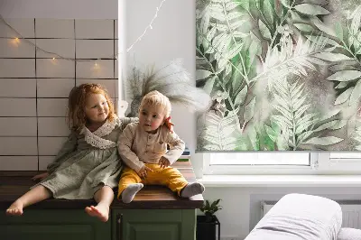 Ablakra szerelhető roló fényes levelek mintával