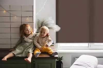 Ablakra szerelhető roló barna színű
