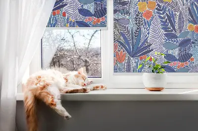 Ablakra szerelhető roló színes növények mintával