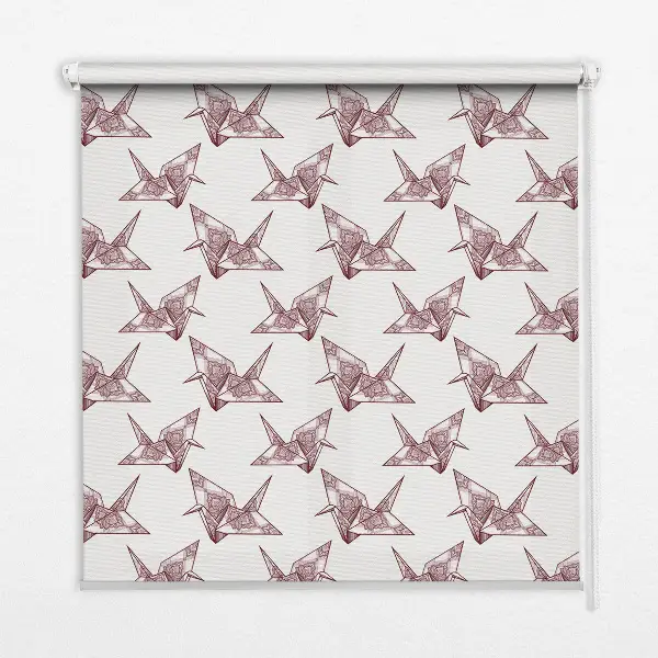 Ablakra akasztható roló origami hattyúk mintával