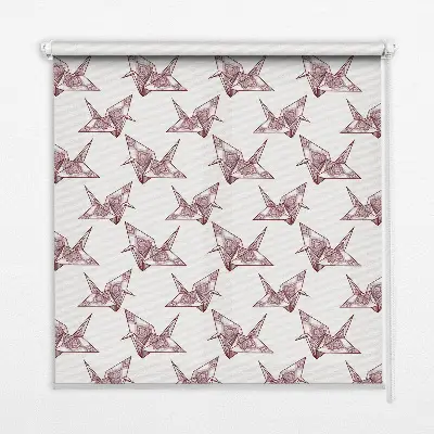 Ablakra akasztható roló origami hattyúk mintával