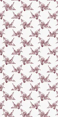 Ablakra akasztható roló origami hattyúk mintával
