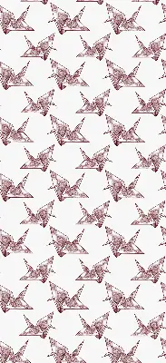 Ablakra akasztható roló origami hattyúk mintával