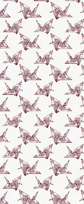 Ablakra akasztható roló origami hattyúk mintával