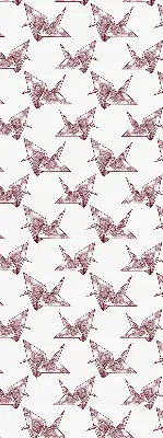 Ablakra akasztható roló origami hattyúk mintával
