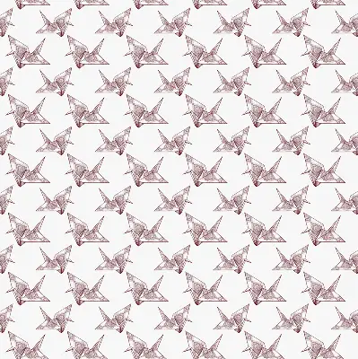 Ablakra akasztható roló origami hattyúk mintával