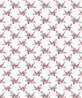Ablakra akasztható roló origami hattyúk mintával