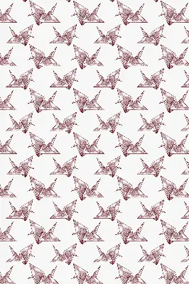 Ablakra akasztható roló origami hattyúk mintával