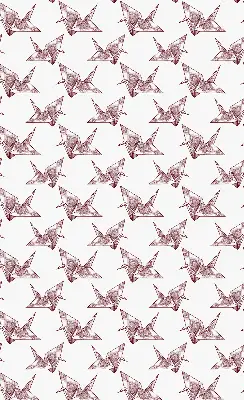 Ablakra akasztható roló origami hattyúk mintával
