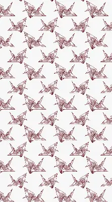 Ablakra akasztható roló origami hattyúk mintával
