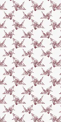 Ablakra akasztható roló origami hattyúk mintával