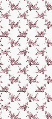 Ablakra akasztható roló origami hattyúk mintával
