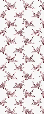 Ablakra akasztható roló origami hattyúk mintával