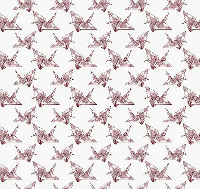Ablakra akasztható roló origami hattyúk mintával