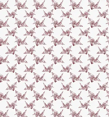 Ablakra akasztható roló origami hattyúk mintával