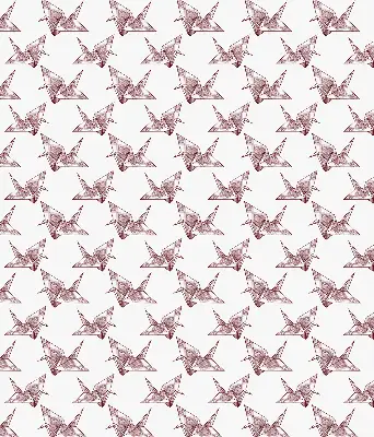 Ablakra akasztható roló origami hattyúk mintával