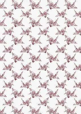 Ablakra akasztható roló origami hattyúk mintával