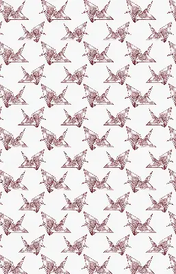 Ablakra akasztható roló origami hattyúk mintával