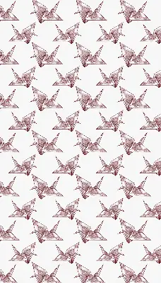 Ablakra akasztható roló origami hattyúk mintával
