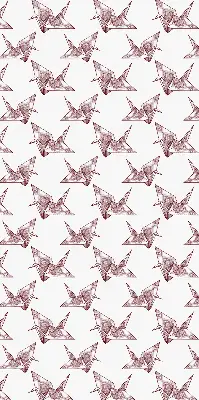Ablakra akasztható roló origami hattyúk mintával