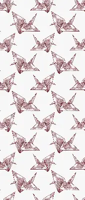 Ablakra akasztható roló origami hattyúk mintával