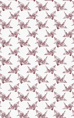 Ablakra akasztható roló origami hattyúk mintával