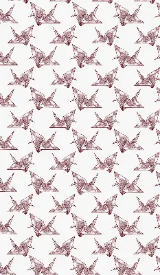 Ablakra akasztható roló origami hattyúk mintával