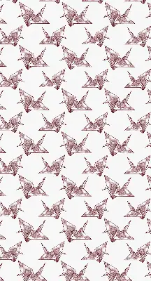Ablakra akasztható roló origami hattyúk mintával