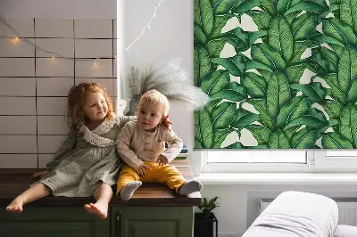 Sötétítő roló zöld levelek mintával