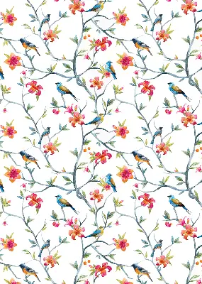 Ablakra szerelhető roló egy madár egy ágon mintával