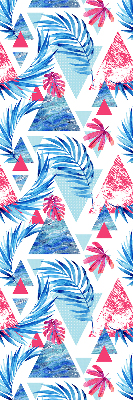 Ablakra szerelhető roló Kék levelek és háromszögek