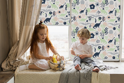 Ablakra akasztható roló Színes dinoszauruszok
