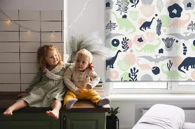 Ablakra akasztható roló színes dinoszaurusz mintával