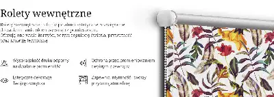 Ablakra szerelhető roló színes virágok mintával