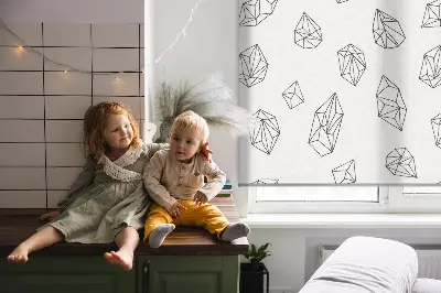 Ablakra szerelhető roló geometriai alakzatos mintával