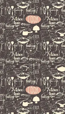 Ablakra akasztható roló kulináris eszközök mintázattal