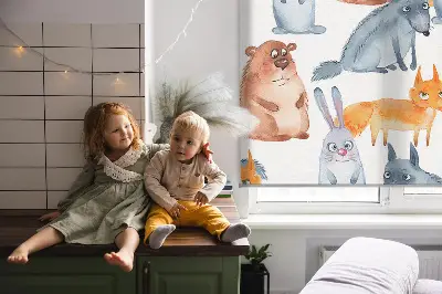 Ablakra akasztható roló állatos mintával