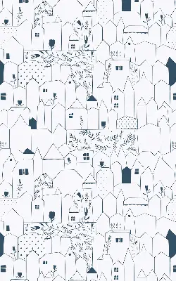 Sötétítő roló rajzolt házak mintával