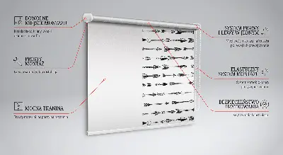 Sötétítő roló nyilak vázlata mintával