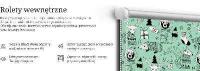 Ablakra szerelhető roló téli állatok mintával